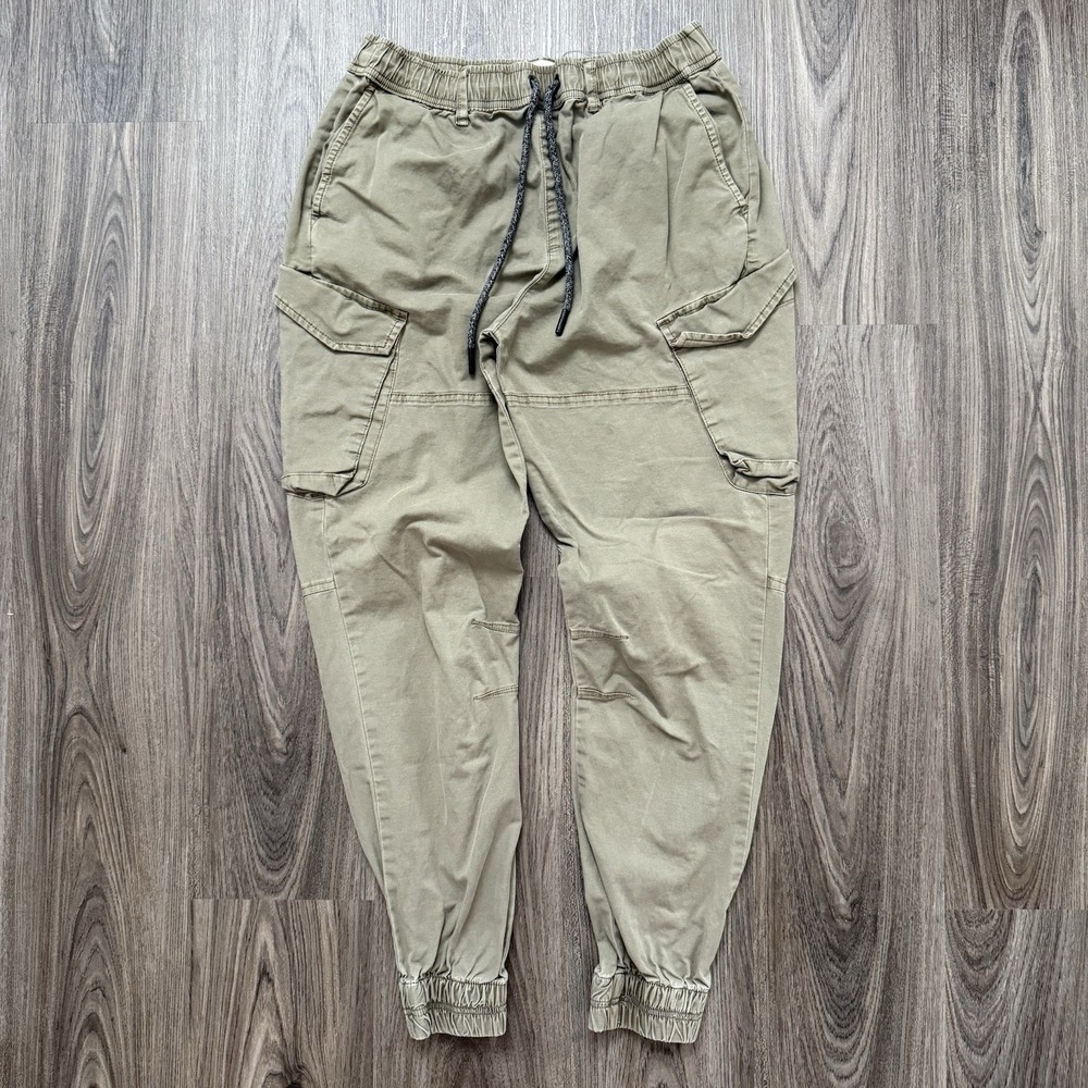 Civil Society Pants M(32) Drawstring Khaki Cargo Jogger Slim Elastic Waist - Picture 2 of 8